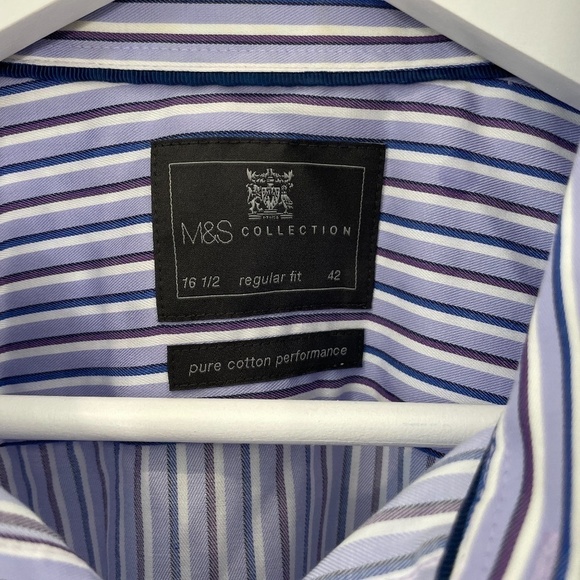 M&S Collection Regular Fit Striped Button Up - Picture 4 of 7
